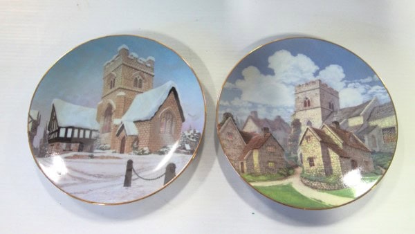 Set of 2 1991 David Winter Cottages Collector Plates for sale