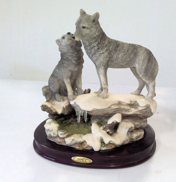 Vintage Rubg's Collection Wolves in the Snow Figurine for sale