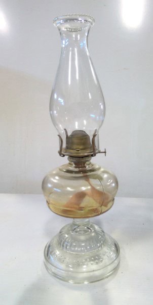 Antique Glass Oil Lamp for sale