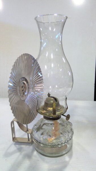 Vintage Eagle Brand Bracket Oil Lamp with Shade for sale