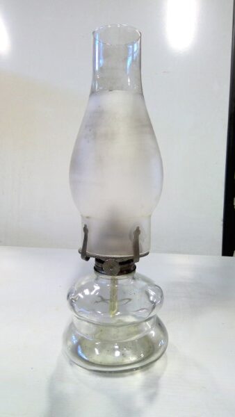 Vintage Lamp Light Farms Oil Lamp with Frosted Chimney. for sale