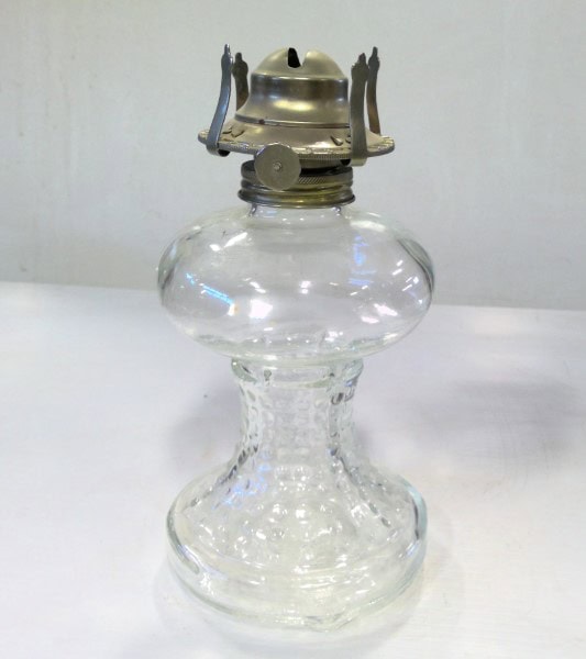 Antique Glass Oil Lamp Base for sale