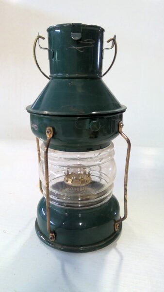 Vintage Made in Hong Kong Green Lantern Lamp for sale