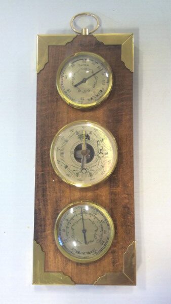 Vintage Wall Mounted Weather Station: Thermometer Hygrometer & Barometer for sale