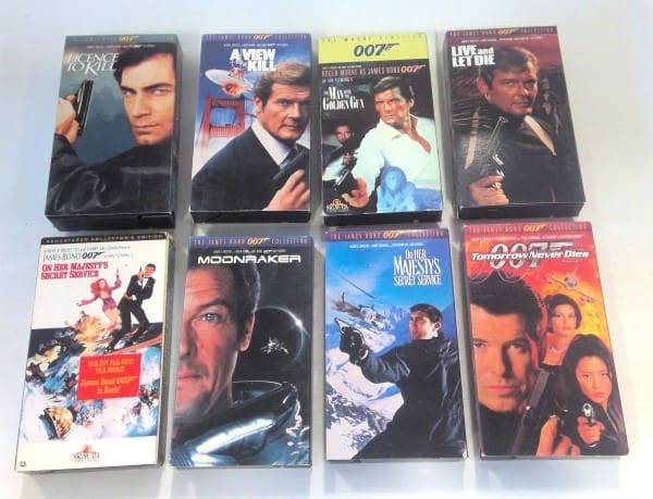 Lot of Eight James Bond VHS available on heinventures.ca