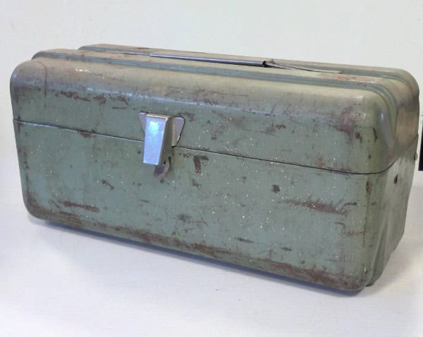 Vintage Poloron Products Inc. Metal Fishing Tackle Box for sale