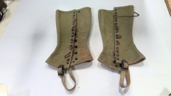 World War 2 Canvas Leg Gaiters 3R set of 2 for sale