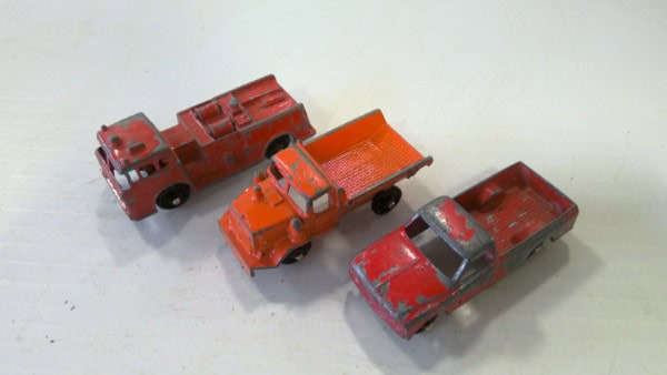 Lot of 3 1960s Marx Toys Metal Toy Trucks - Made in Hong Kong for sale