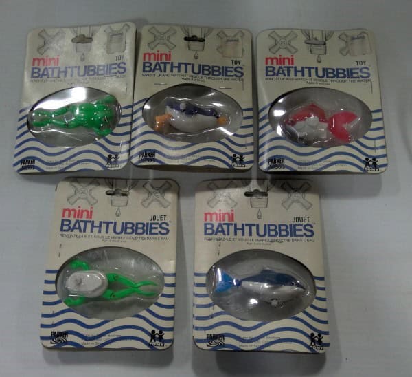 Lot of 5 1970s Tomy Mini Bathtubbies Toys - NOS for sale