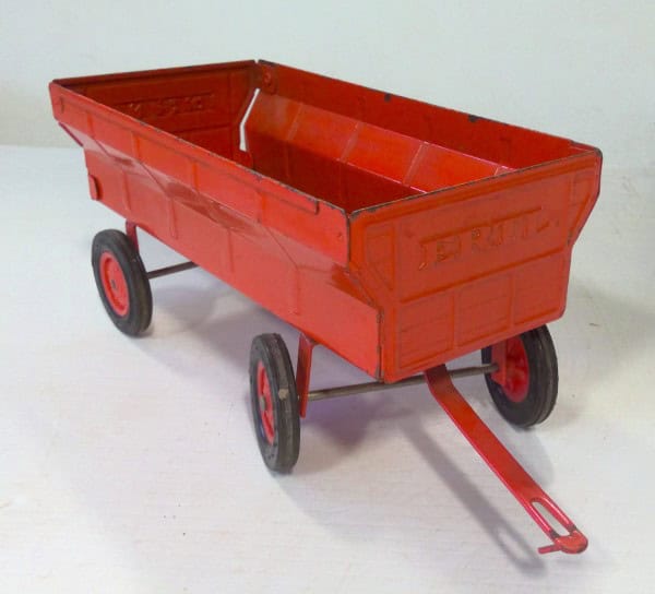 Vintage Ertl Pressed Steel Hay Wagon/Trailer (Orange) for sale