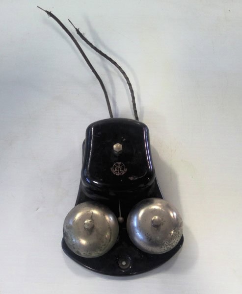 Vintage Beeston Notts TEL Steel Hanging Bell Alarm for sale