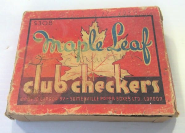 Antique Maple Leaf Club Checkers Set for sale