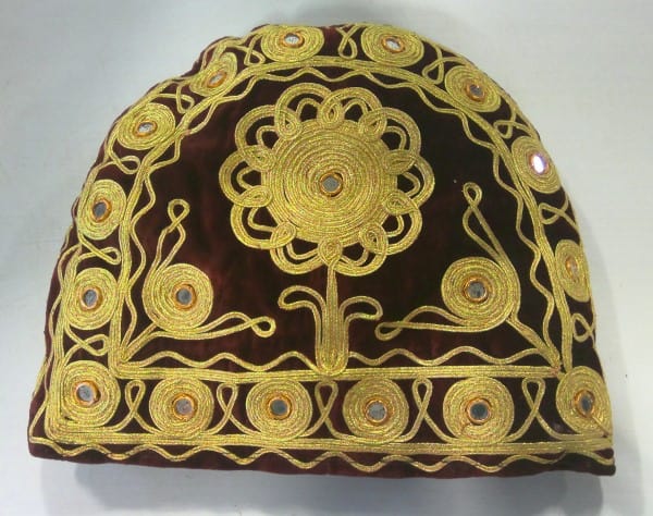 Vintage Red & Gold Velvet Tea Cozy for sale