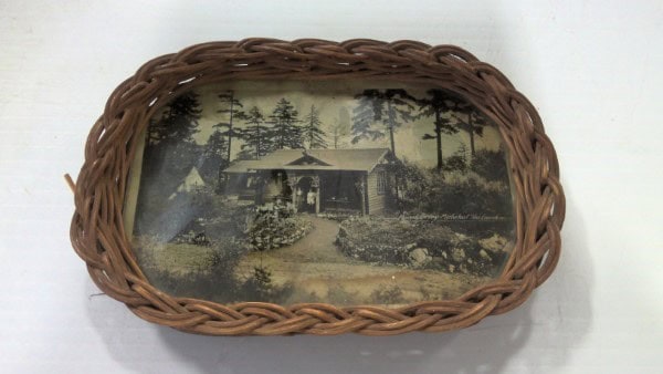 Vintage Hamsterly B.C. Malahal Tea Garden Souvenir Trinket Tray - C. 1920s for sale