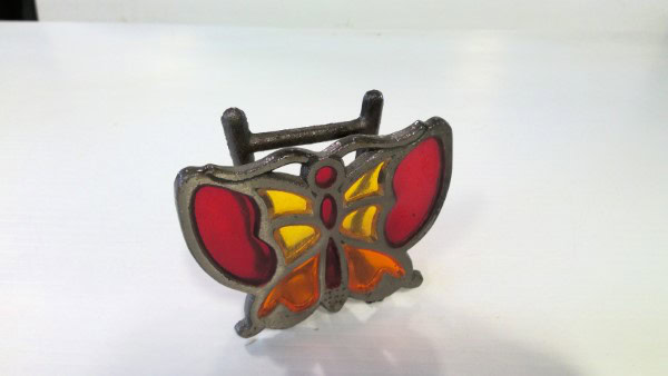 Vintage Butterfly Cast Napkin / Letter Holder - Made in Japan for sale