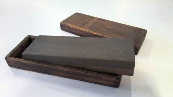 Vintage Whetstone Sharpening Stone in Finger Jointed Wood box for sale