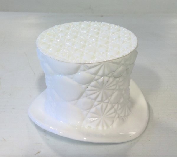 Vintage Milk Glass Top Hat Vase for sale