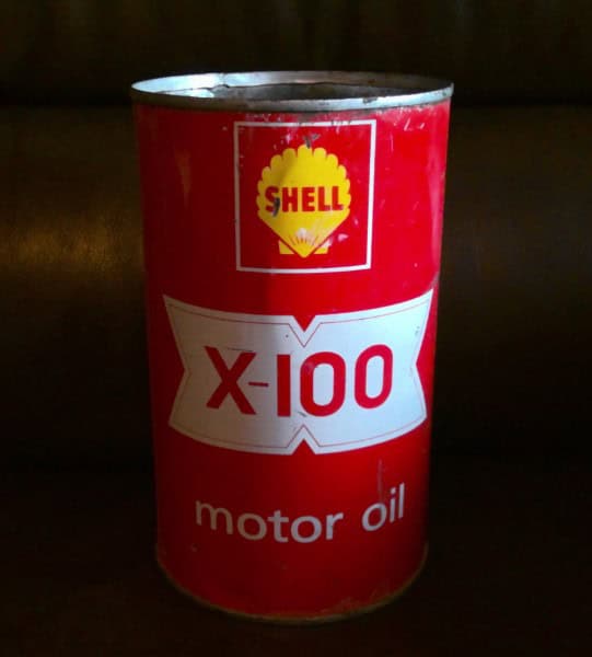 Vintage Shell X-100 Motor Oil Can - Canada One Quart. for sale