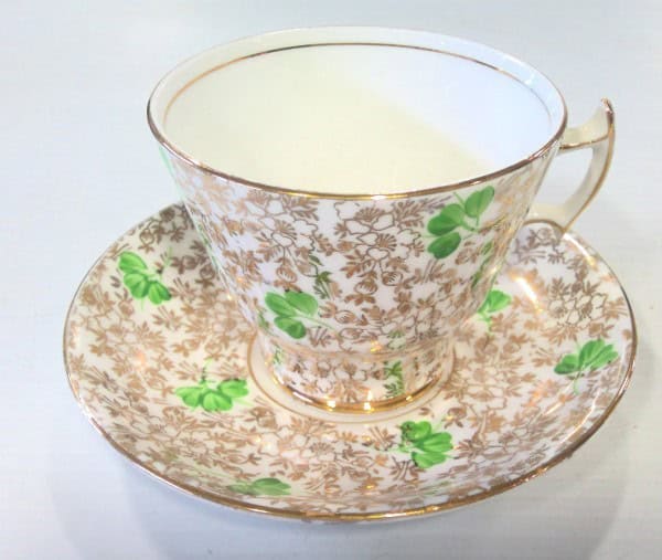 Vintage Phoenix Bone China Shamrock Tea Cup and Saucer for sale