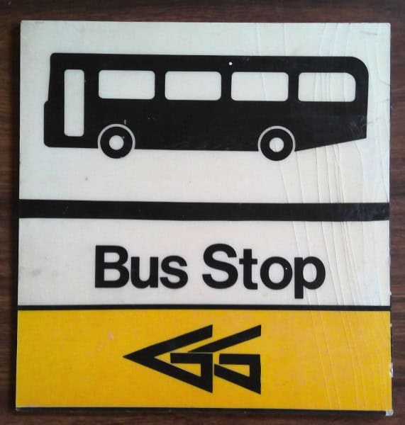 Vintage Glasgow Scotland Bus Stop Sign - Circa 1980s. for sale