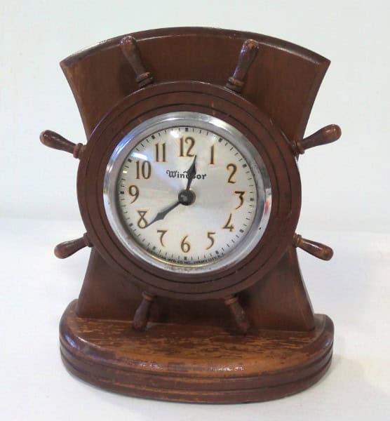 Vintage Windsor Ship Wheel Wind Up Clock for sale