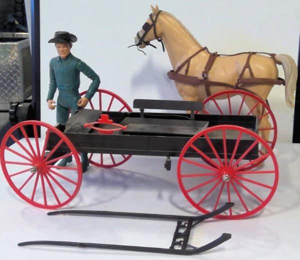 Vintage Louis Marx Johnny West Buckboard Wagon and Horse for sale