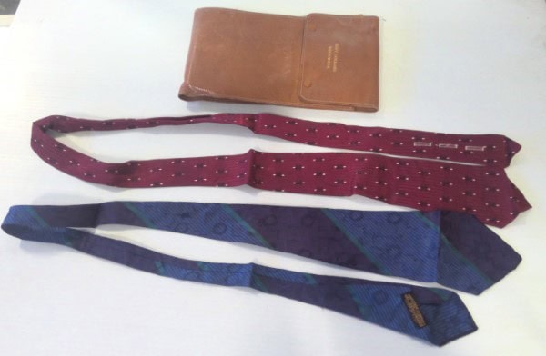 Lot of 2 Vintage Neck Ties with Holder - Smoothie and Brown&Brown Men's wear for sale