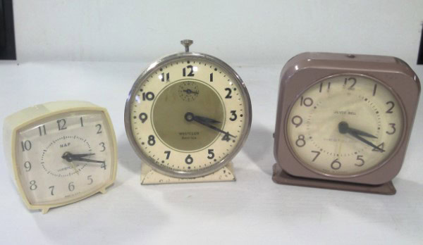 Lot of 3 Vintage Westclox Alarm Clocks - Parts Only / Non Working for sale