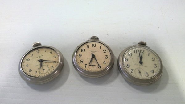 Vintage Westclox Dax Shock Resistant Pocket Watches - Lot of 3 (Non Working) for sale