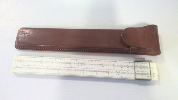 Vintage Ricoh No.105 Slide Rule in Leather Case for sale