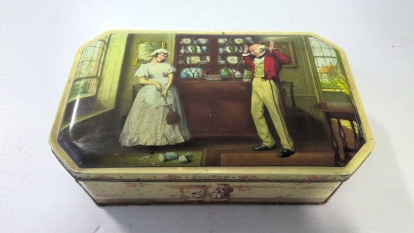 Vintage 1950s Jacob & Co's Sweet Assorted Biscuits "Prudence" Tin for sale