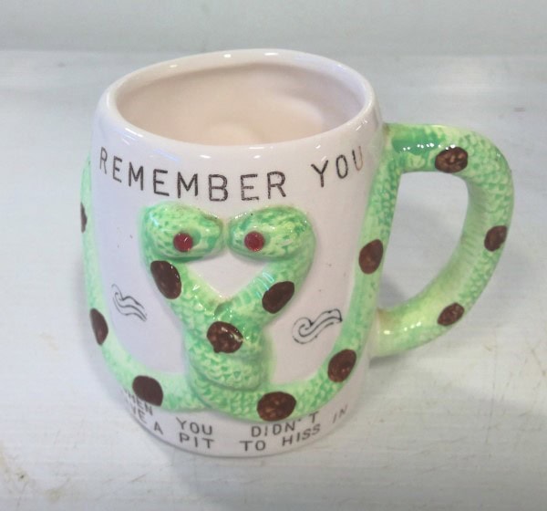 Vintage Made in Japan Mug - I Remember You When You Didn't Have a Pit to Hiss In for sale