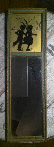 Antique Silhouette Picture Mirror for sale