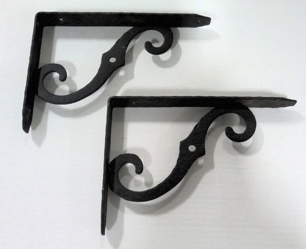 Pair Vintage Style Metal Shelf Brackets for sale