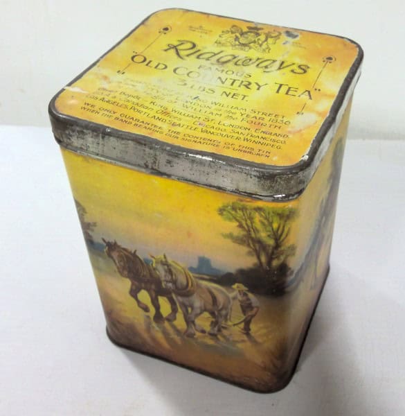 Antique Ridgways Old County Tea Tin for sale