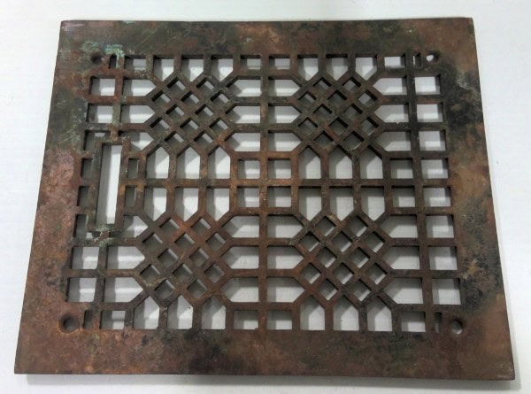 Antique Cast Metal Floor Grate 8x10 for sale