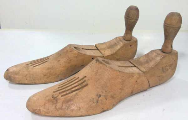 Vintage Pair of Shoe Trees - Wooden Shoe Stretchers for sale