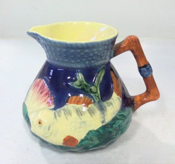 Staffordshire Majolica Shorter & Sons Fish Decorated Pitcher. for sale