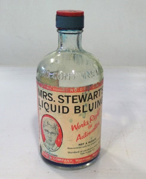 Vintage Mrs. Stewart's Bluing Bottle - Luther Ford & Co. Winnipeg Manitoba for sale