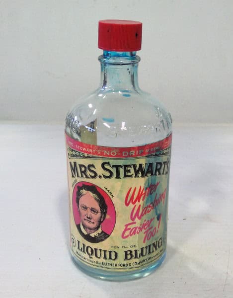 Vintage Mrs. Stewart's Bluing Bottle - Luther Ford & Co. Winnipeg Manitoba for sale