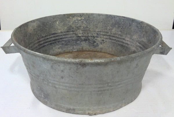 Vintage Small Size Galvanized Basin / Planter Pot for sale