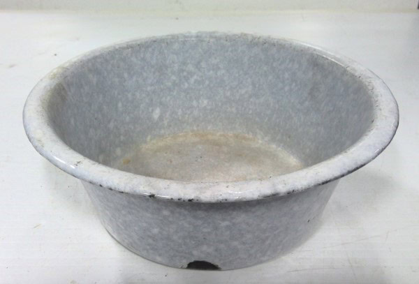 Vintage Blue Gray Enamelware Bowl for sale