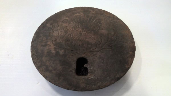 Antique Charter Oak Stove Co. Cast Iron Stove Plate. for sale