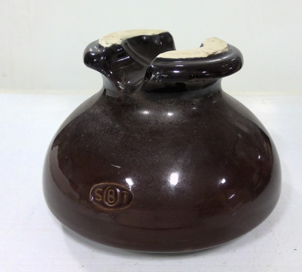 Vintage SBT Brown Telephone Insulator for sale