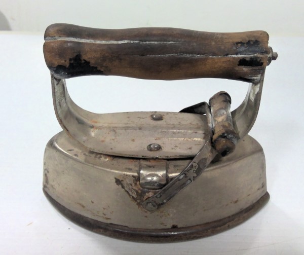 Antique Asbestos 72-B Sad Iron with Housing and Handle for sale