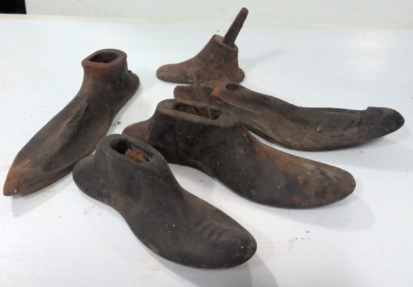 Lot of 5 Antique Heavy Cast Iron Shoe Forms - Cobbler Tools for sale