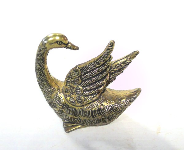 Vintage Bronze / Brass Tone Swan Figurine - Made in Italy for sale