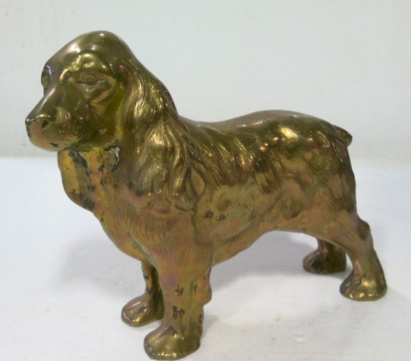 Vintage Brass Cocker Spaniel Dog Figurine - Stands 6.5" tall for sale