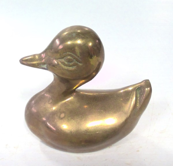 Vintage Brass Duck Figurine - Made in Korea for sale