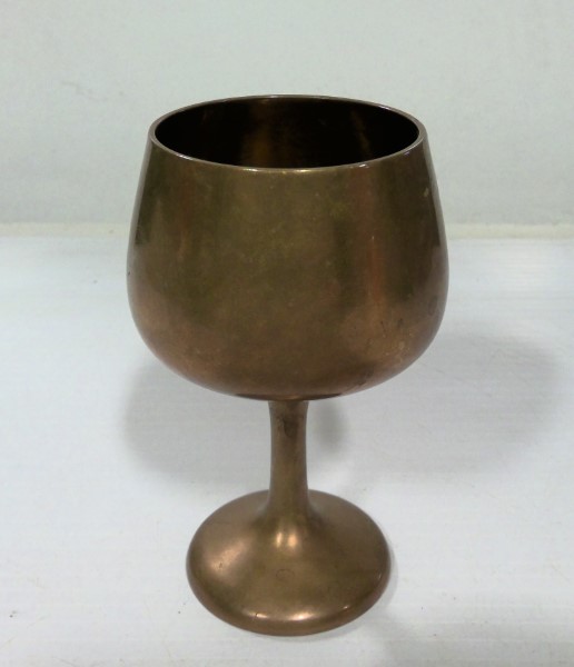 Vintage Solid Brass Wine Goblet for sale